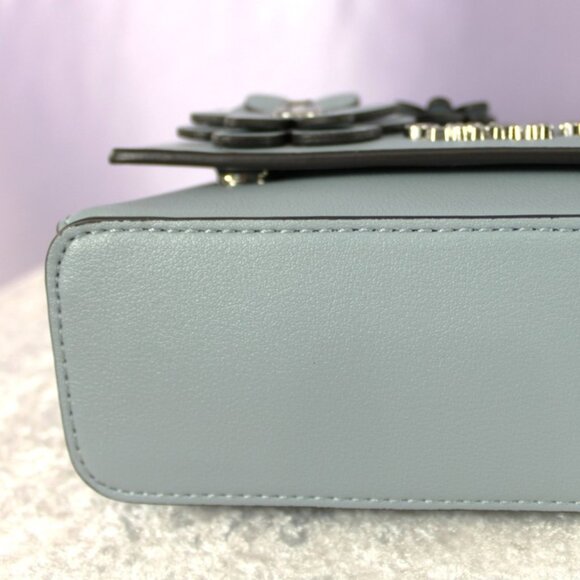 Guess Zaria Mini Top Handle Crossbody – Slate Blue with Floral Appliqués - Picture 5 of 8